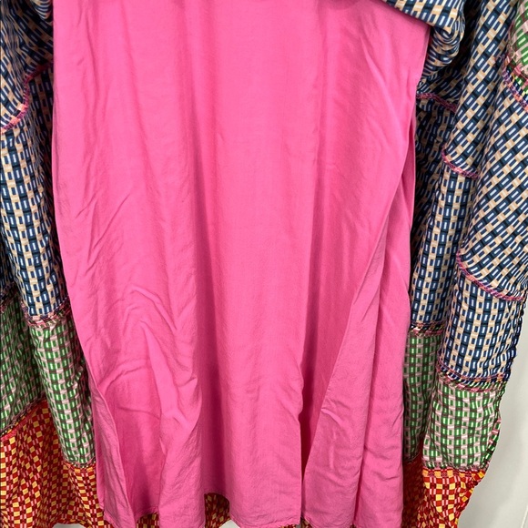 Maeve Anthropologie Maxi 6 Colorblock Straps Side Zip Lined Handkerchief Hem EUC - Picture 6 of 14